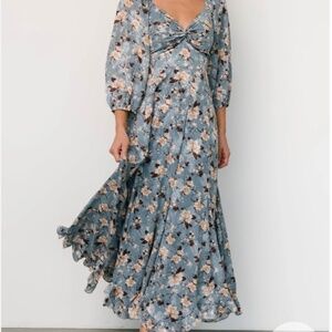 Baltic Born Estefania Maxi Dress | Blue + Peach Floral Size LL